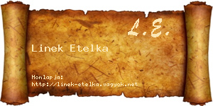 Linek Etelka névjegykártya